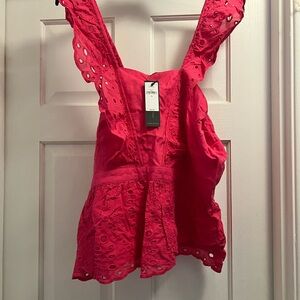 Banana Republic Pink Eyelet Top
